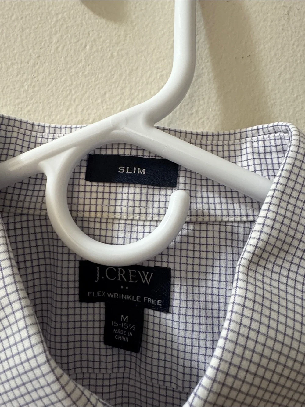 J. Crew Men’s purple and White Micro-Check Dress Shirt